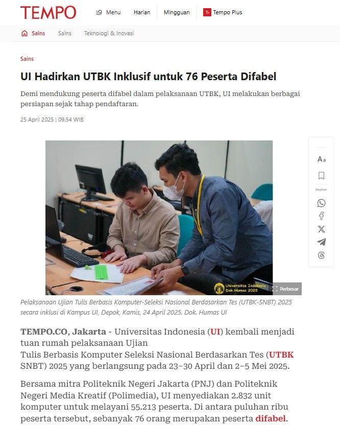 Momen yang membuat merenung setiap 1 tahun sekali – Menjadi panitia UTBK Tunanetra